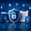 data privacy and compliance concept with cybersecurity and GDPR framework visualization
