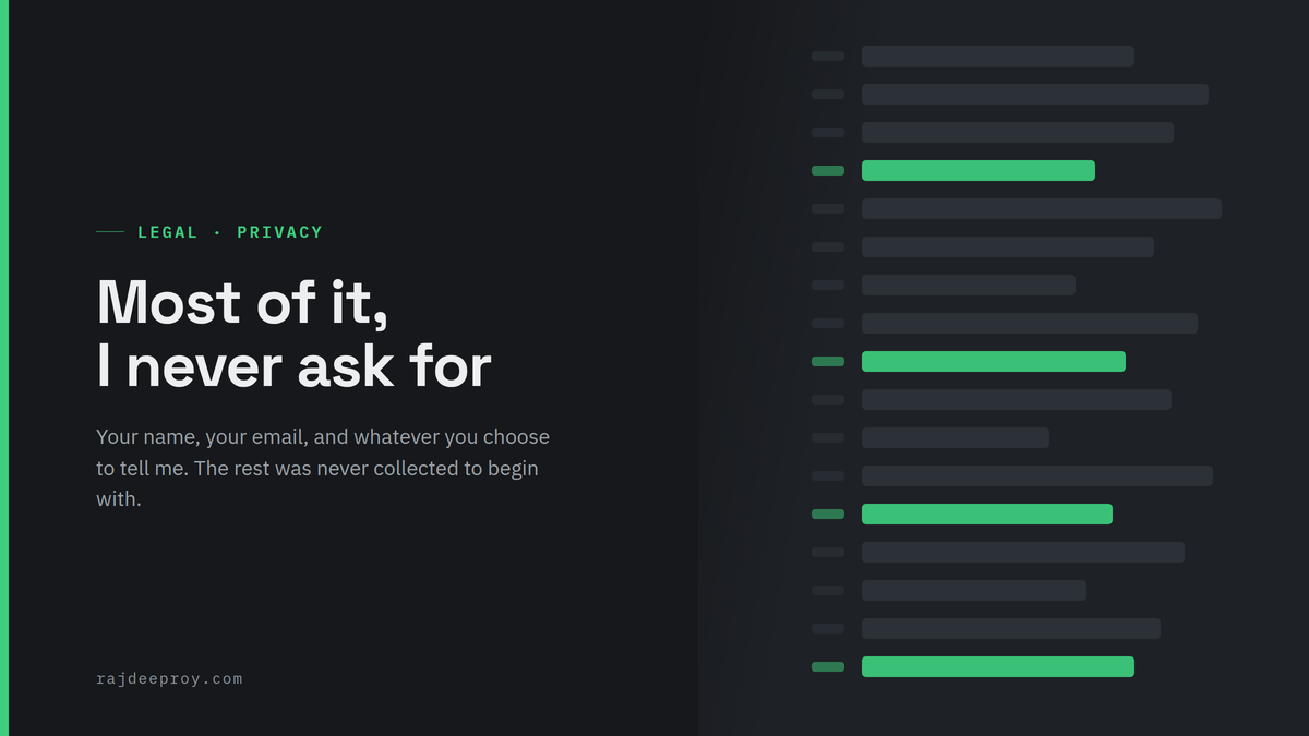 Most of it, I never ask for — a redacted record in which only four lines are kept, shown in green.